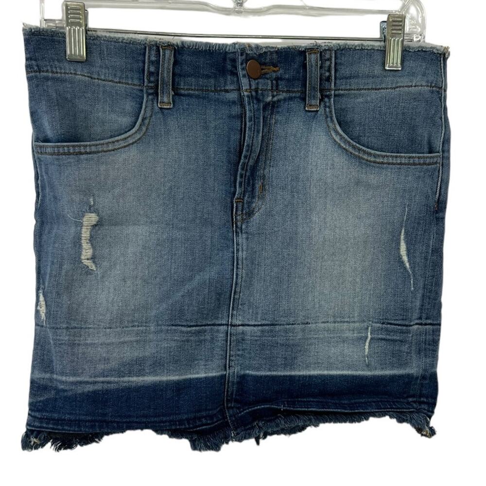 J Brand  Lela Distressed Denim Mini Skirt SZ 26